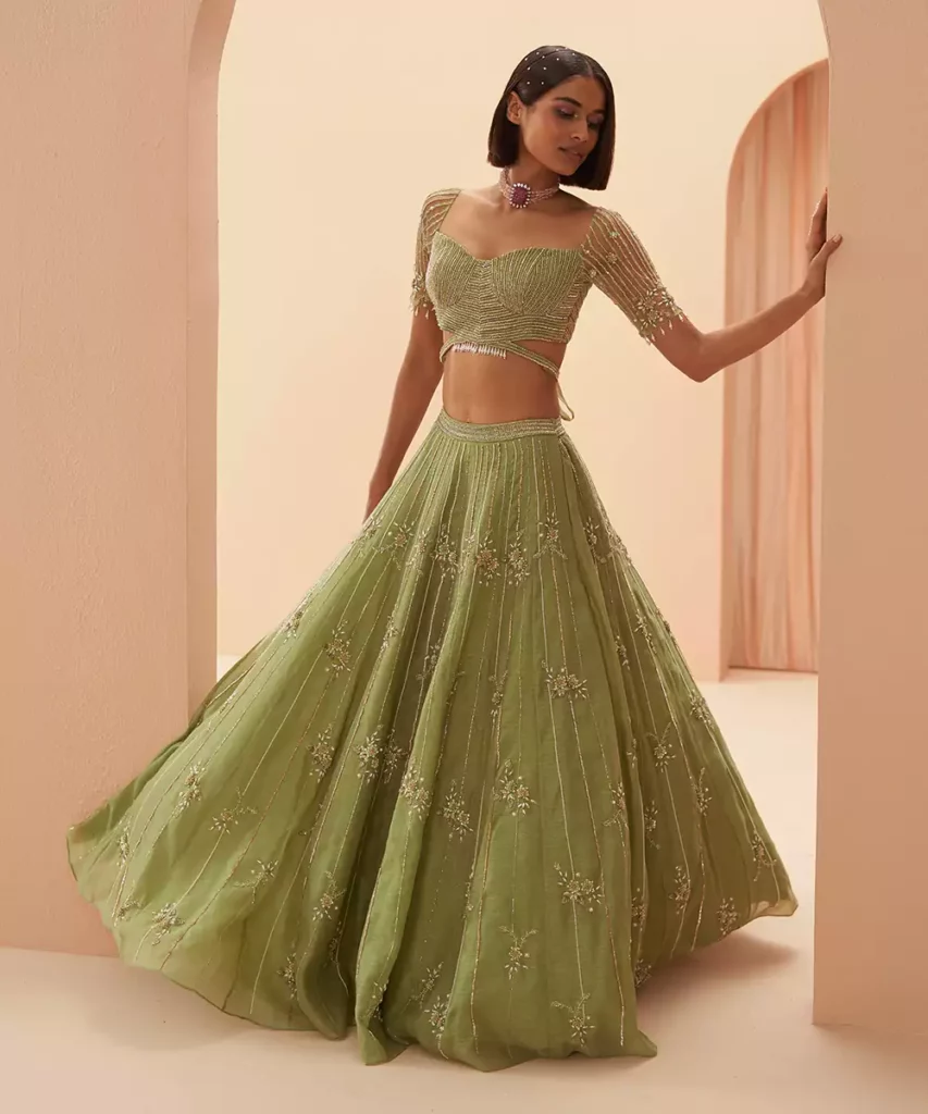 Lehenga in pastel shades