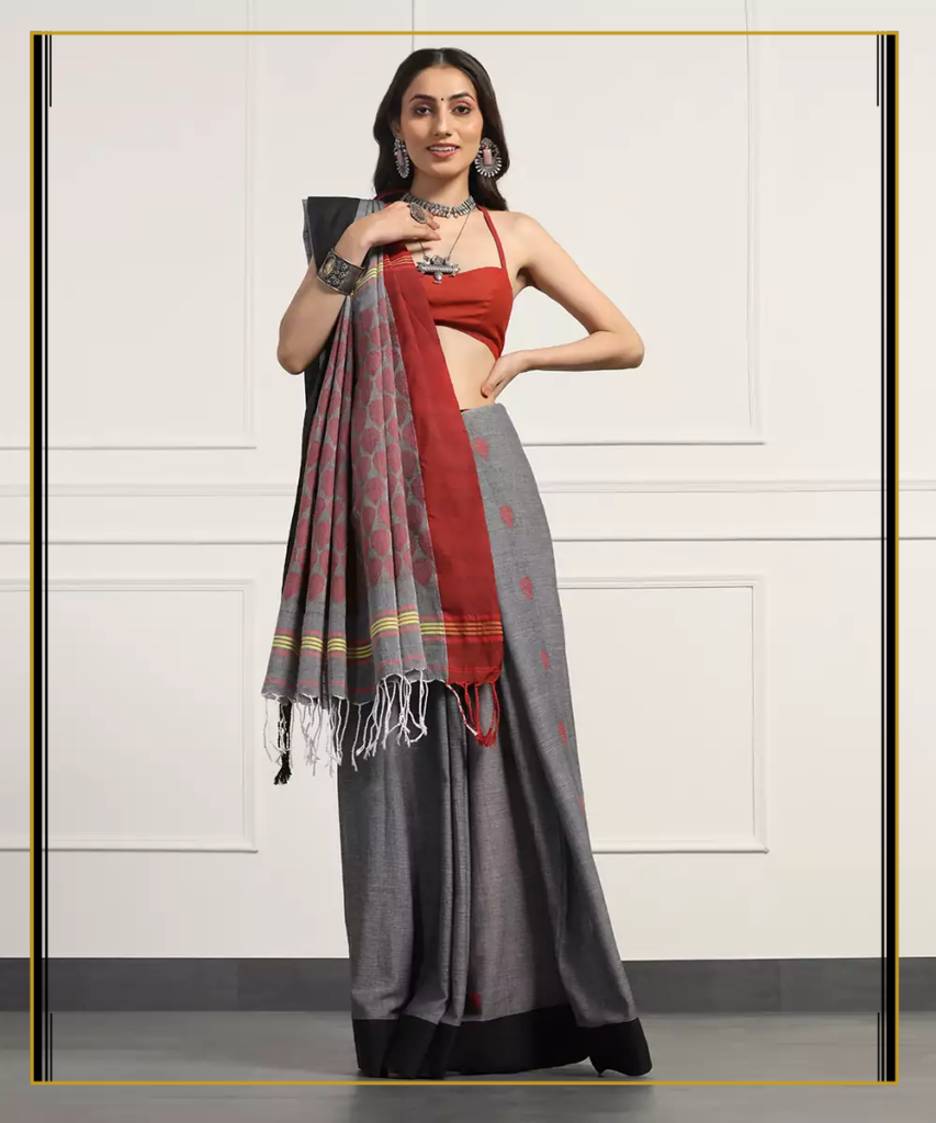 Saree draping styles Bengali Puja