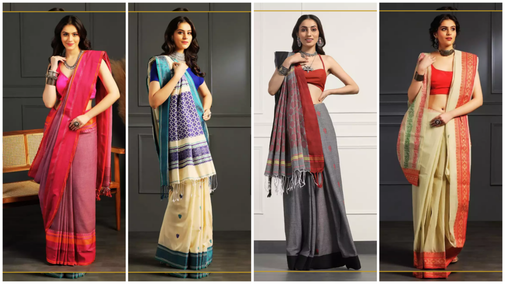 Bengali Durga Puja saree styles 2025