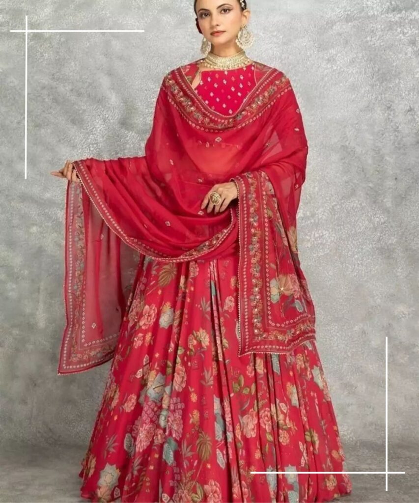 Wedding lehenga dupatta drape ideas