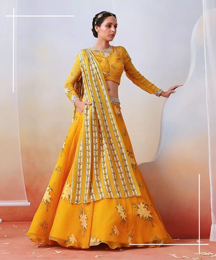 How to drape dupatta with lehenga