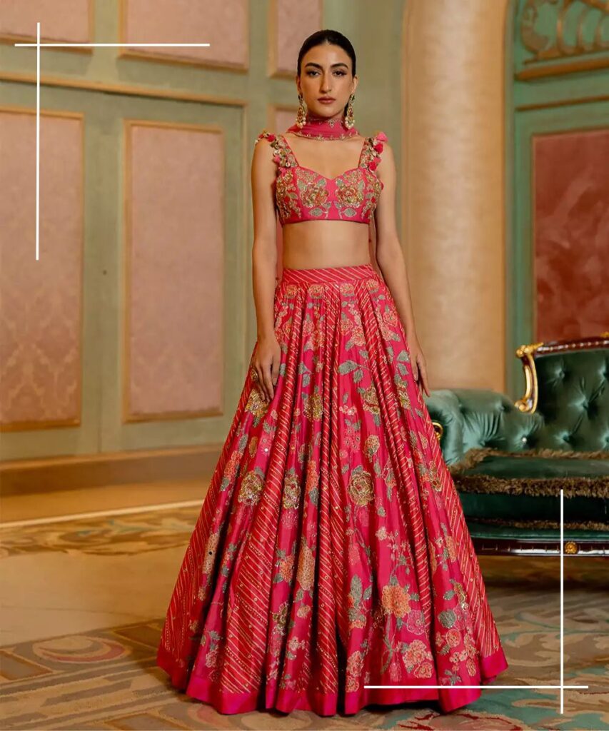 Different ways to drape dupatta with lehenga