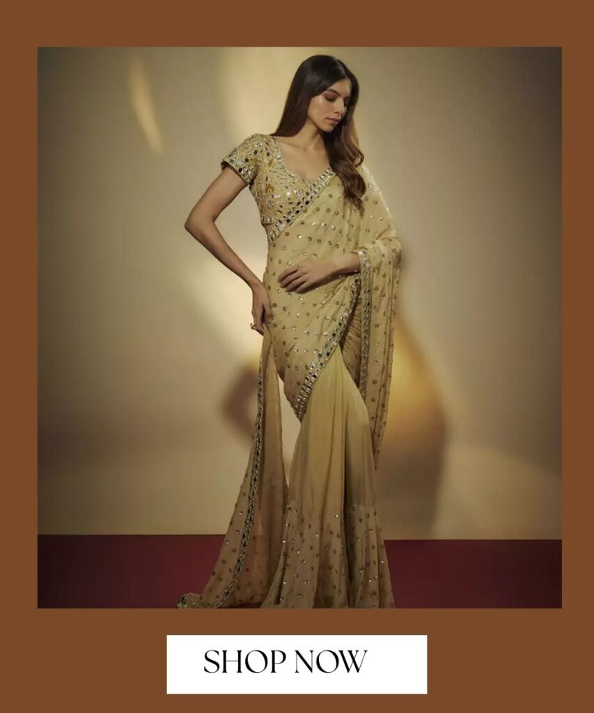 Golden saree for wedding