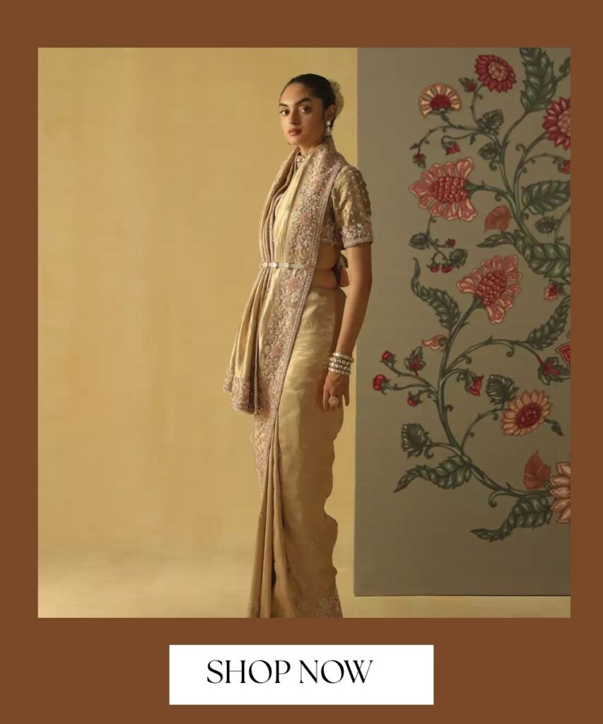 Golden saree for wedding