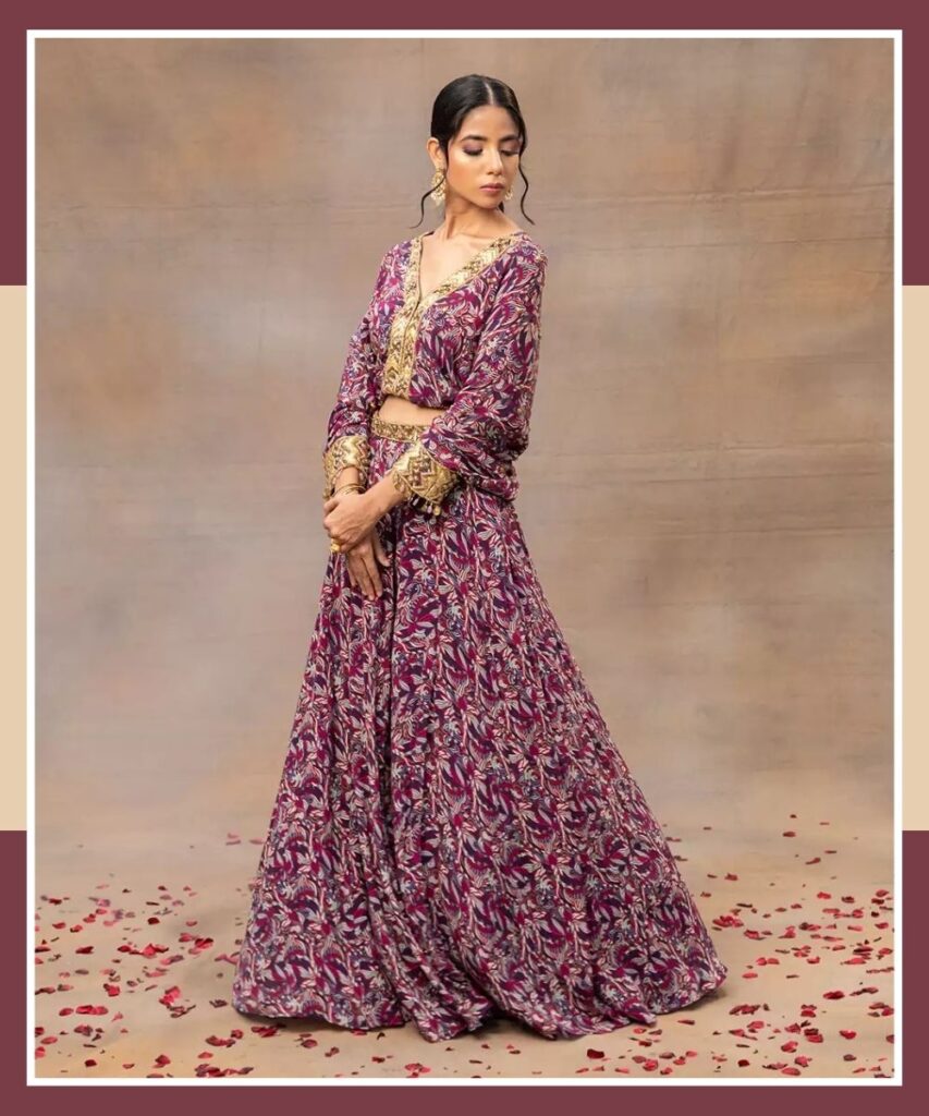 Wedding floral lehenga ideas