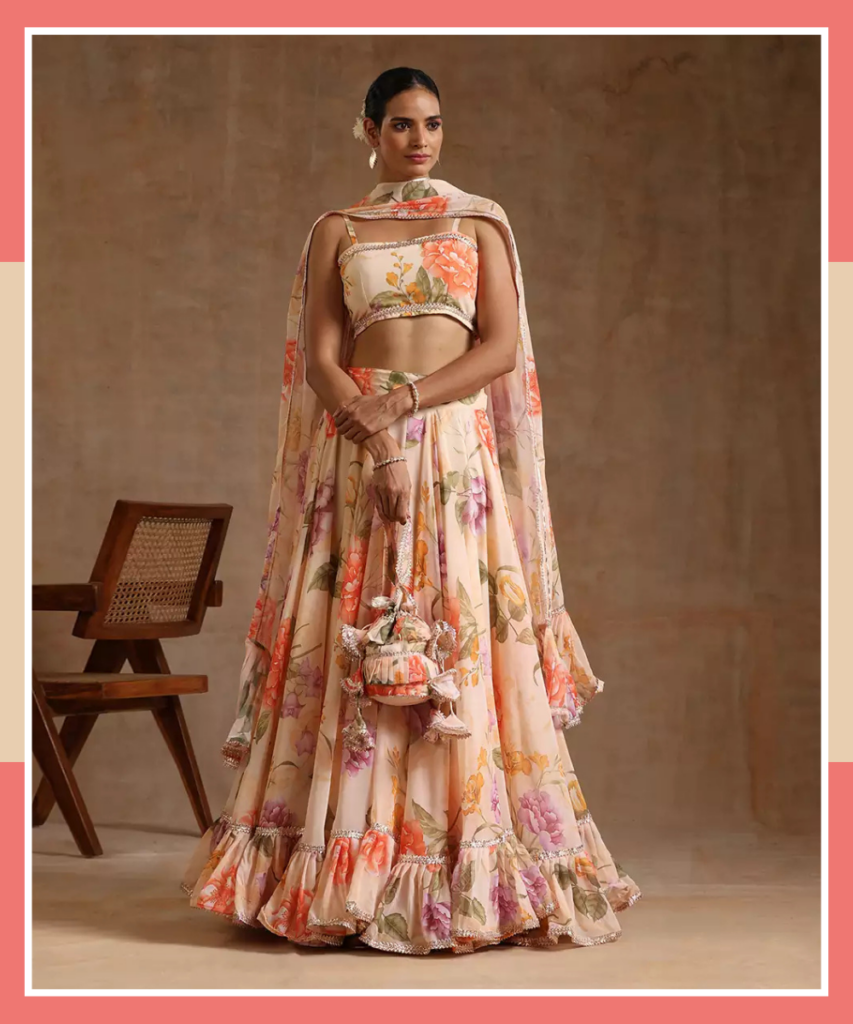 Floral lehenga for brides