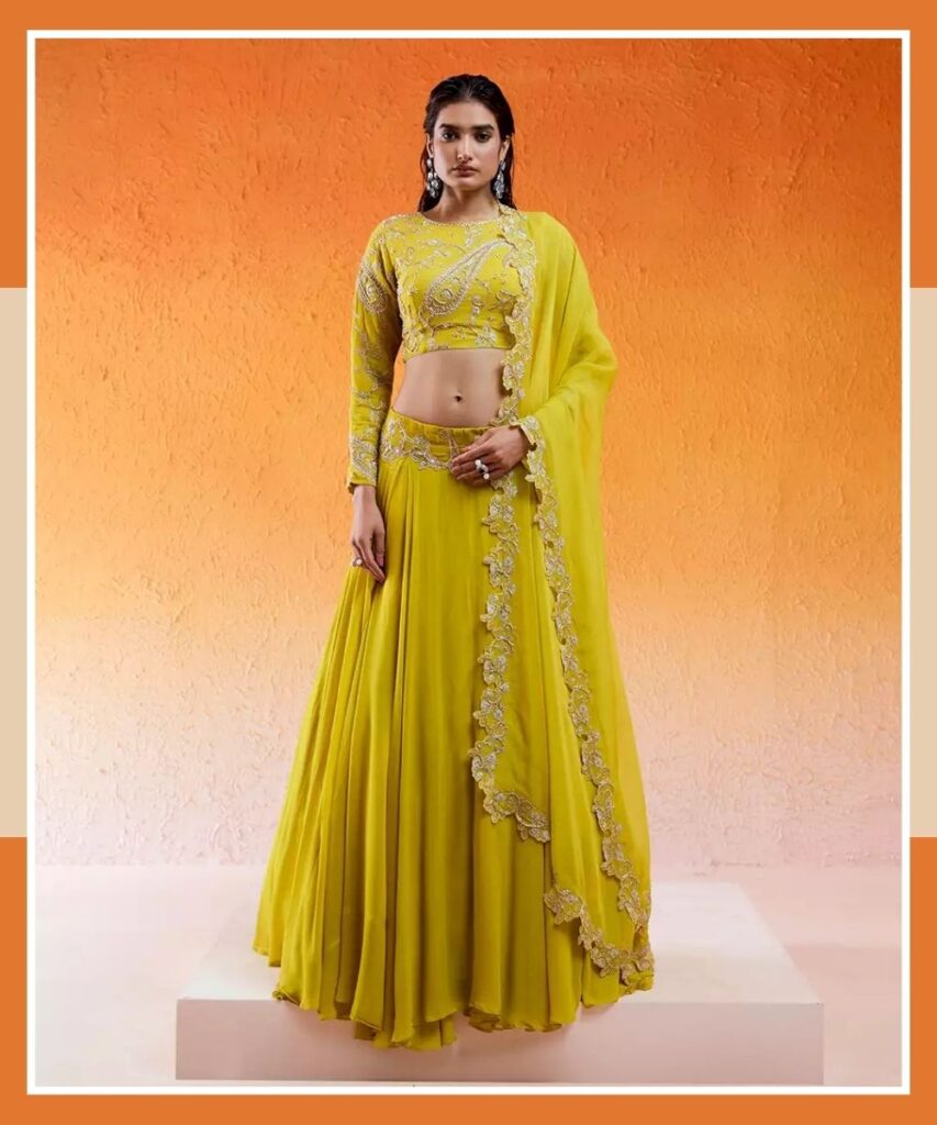Yellow lehenga for Haldi