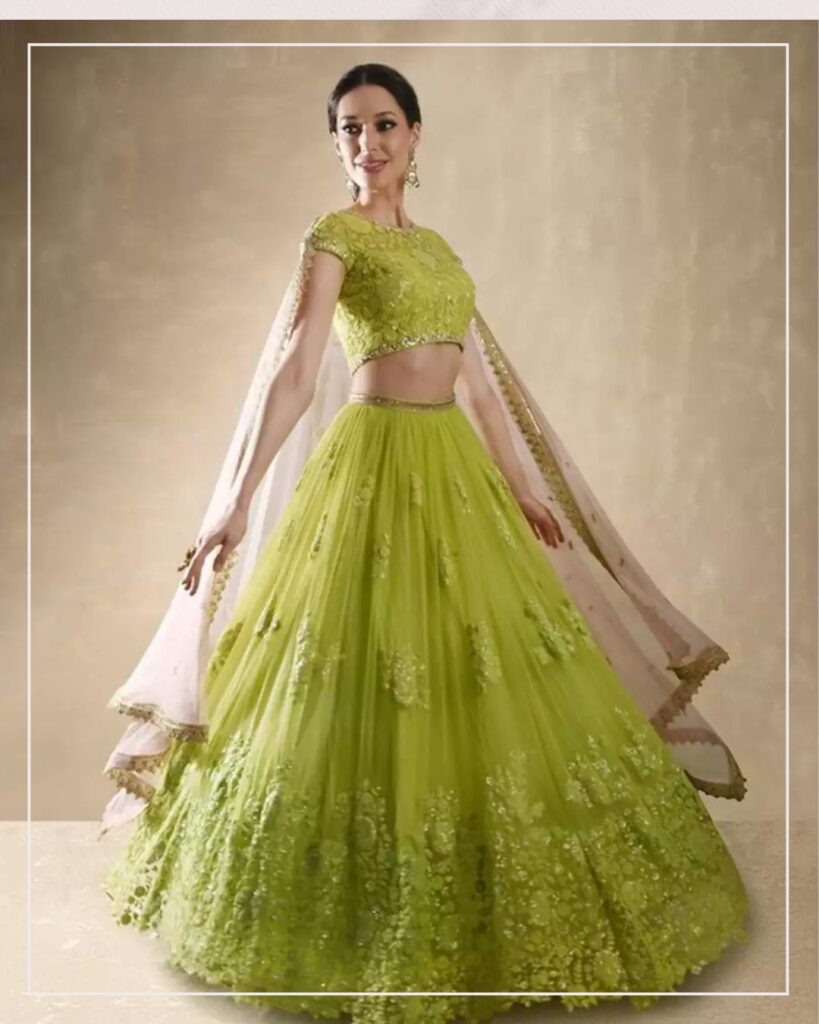 Mehendi green lehenga ideas