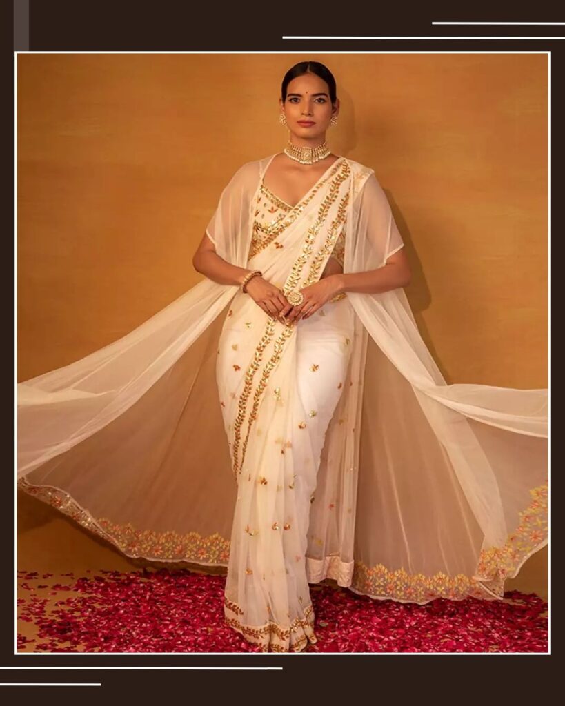 Wedding net saree designs