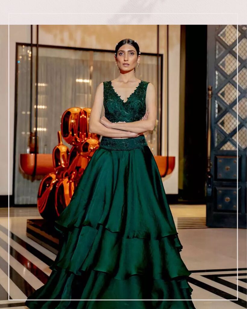 Green lehenga designs