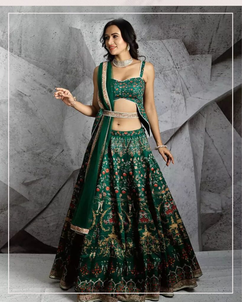 Festive green lehenga styles